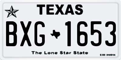 TX license plate BXG1653