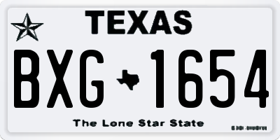 TX license plate BXG1654
