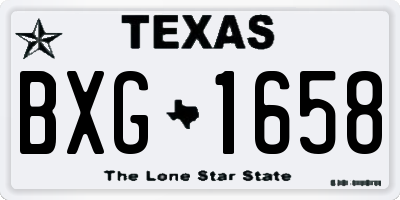 TX license plate BXG1658