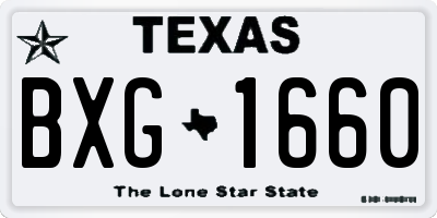 TX license plate BXG1660