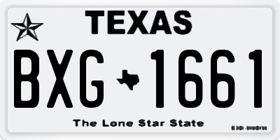 TX license plate BXG1661