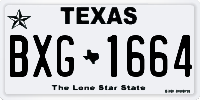 TX license plate BXG1664
