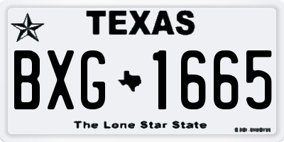 TX license plate BXG1665
