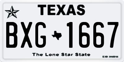 TX license plate BXG1667