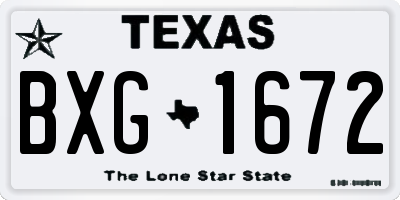TX license plate BXG1672