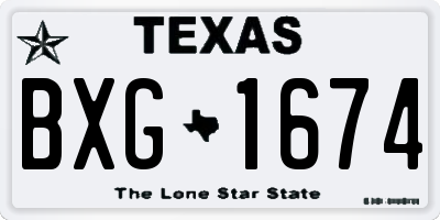 TX license plate BXG1674