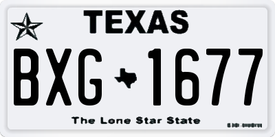TX license plate BXG1677