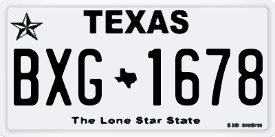 TX license plate BXG1678