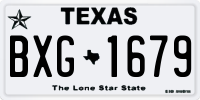 TX license plate BXG1679