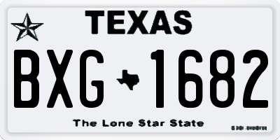TX license plate BXG1682