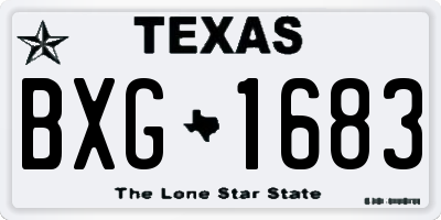 TX license plate BXG1683
