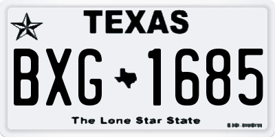 TX license plate BXG1685