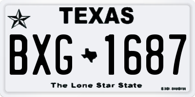 TX license plate BXG1687