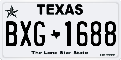 TX license plate BXG1688