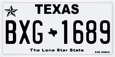 TX license plate BXG1689