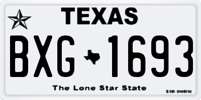TX license plate BXG1693