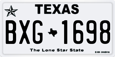TX license plate BXG1698