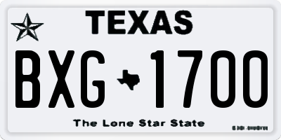 TX license plate BXG1700