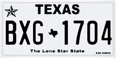 TX license plate BXG1704
