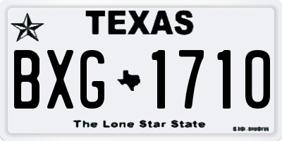TX license plate BXG1710