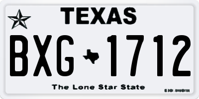 TX license plate BXG1712