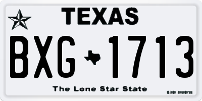 TX license plate BXG1713