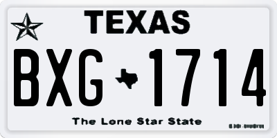 TX license plate BXG1714