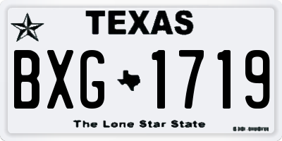 TX license plate BXG1719