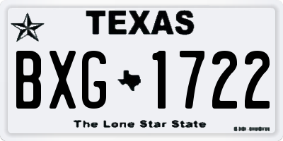 TX license plate BXG1722