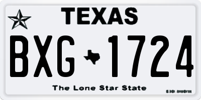 TX license plate BXG1724