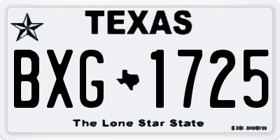 TX license plate BXG1725