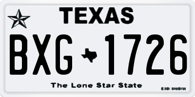 TX license plate BXG1726