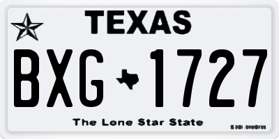 TX license plate BXG1727