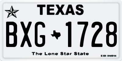 TX license plate BXG1728
