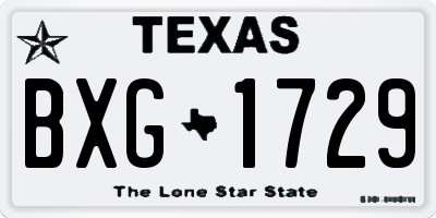 TX license plate BXG1729