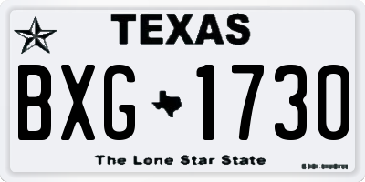TX license plate BXG1730