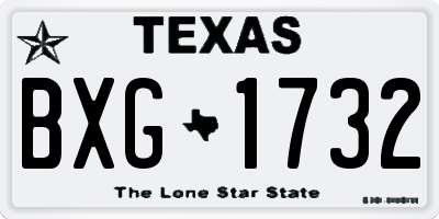 TX license plate BXG1732