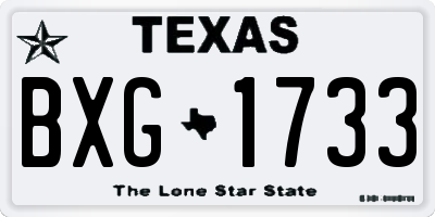 TX license plate BXG1733