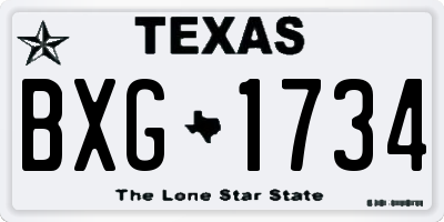 TX license plate BXG1734