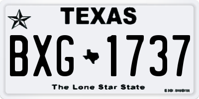 TX license plate BXG1737