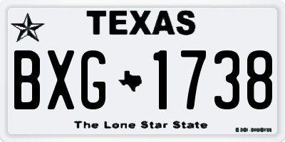 TX license plate BXG1738