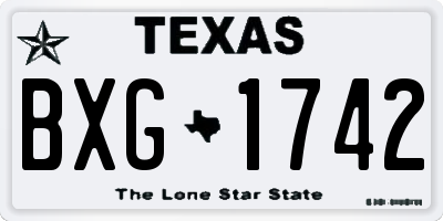 TX license plate BXG1742