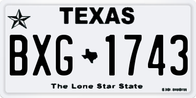TX license plate BXG1743