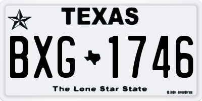 TX license plate BXG1746