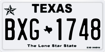 TX license plate BXG1748