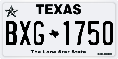 TX license plate BXG1750