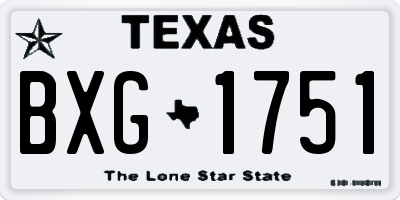 TX license plate BXG1751
