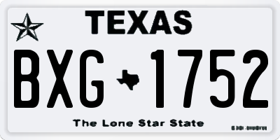 TX license plate BXG1752
