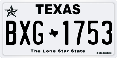 TX license plate BXG1753