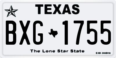 TX license plate BXG1755